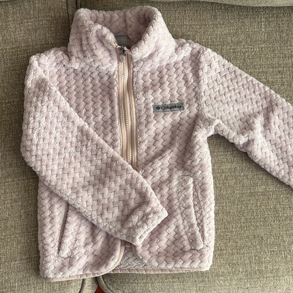 Columbia Light Pink Textured Fleece Jacket